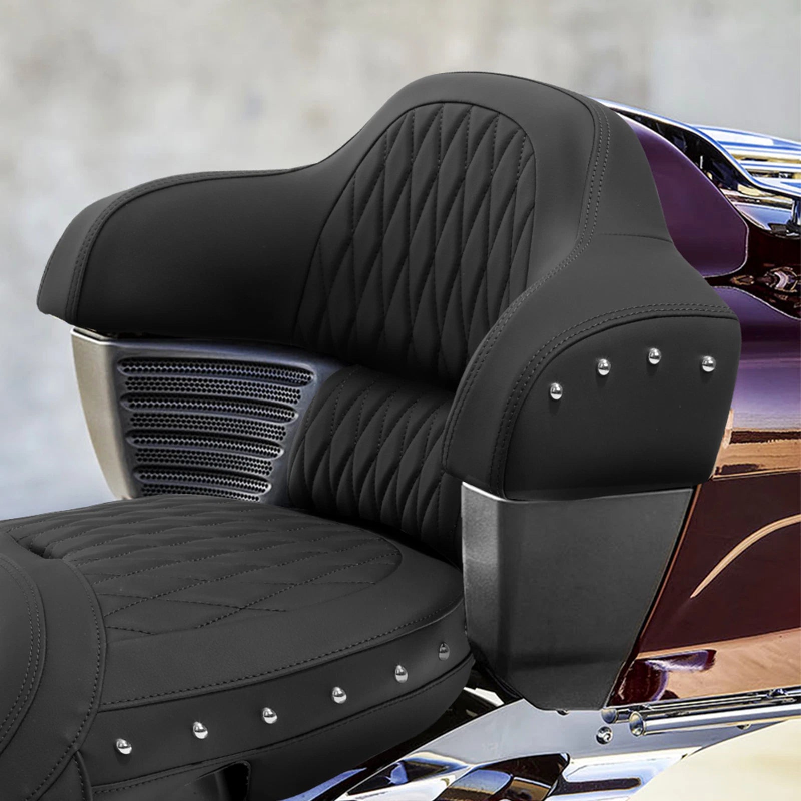 Passenger Trunk Backrest for Indian Chieftain Roadmaster (2014–2023) Black