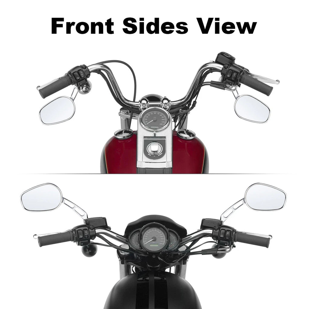 8mm Chrome Rear View Mirrors for Harley Touring Road King Electra Glide