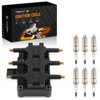 Ignition Coil & 6 Iridium Spark Plugs for Chrysler Pacifica (2005–2008)