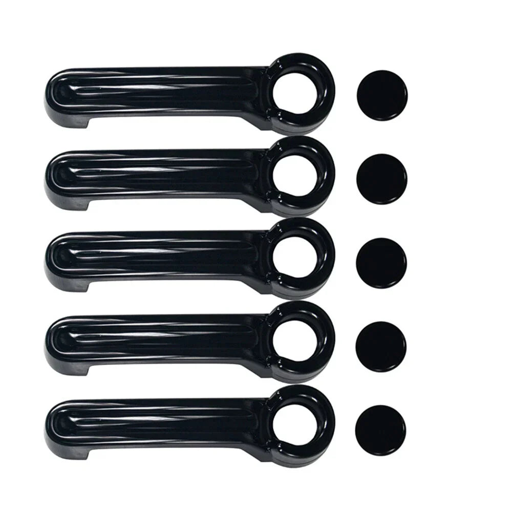 5 x Black ABS Outside Door Handle Cover Trim Set for Jeep Wrangler (2007-2018)