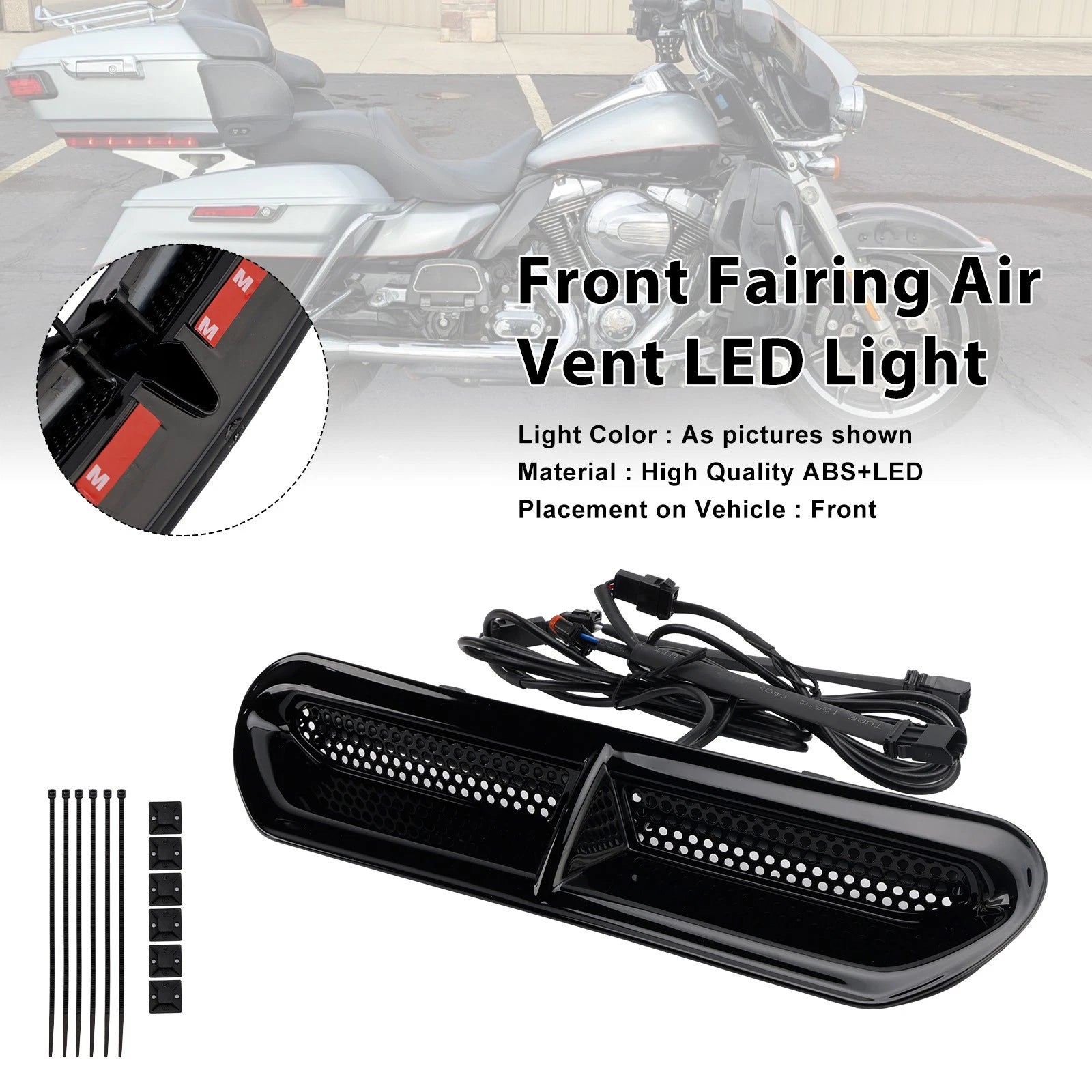 Front Fairing Air Vent LED Light for Touring Street Glide (2014–2024)