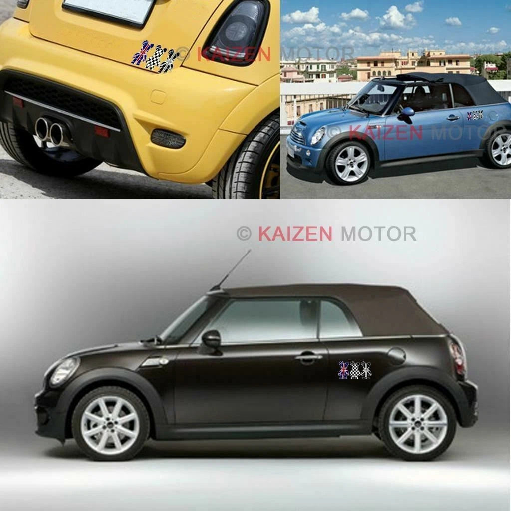 3x Bear Cartoon UK Flag Window Reflective Sticker for Mini Cooper (2014-2020)