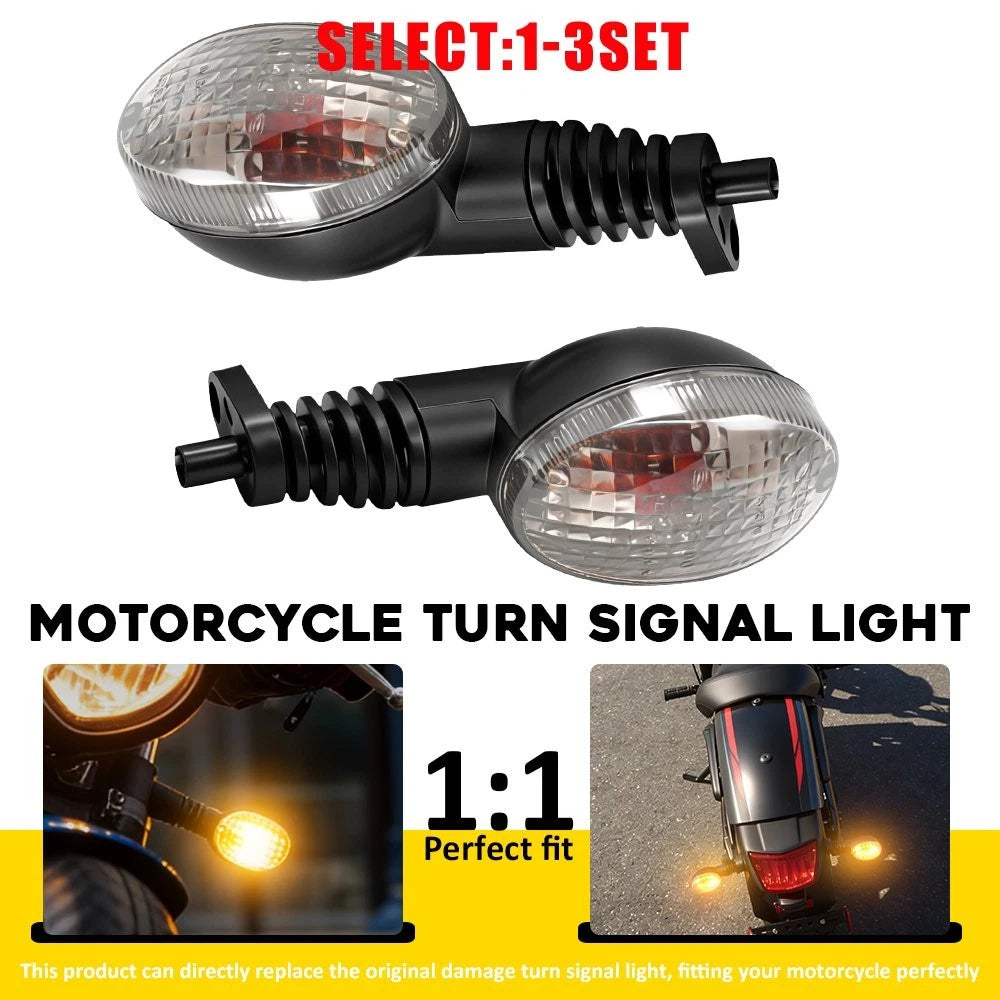 2X Front Rear Turn Signal Amber Lights Clear Lens for Yamaha XT660R (2004–2014)
