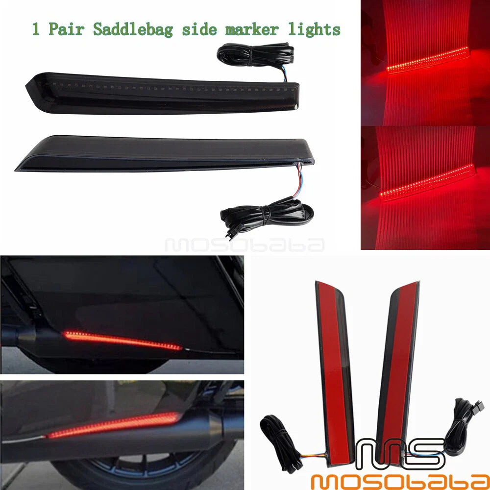 Extended LED Running Brake Tail Lights for Harley Touring (2014-2023)