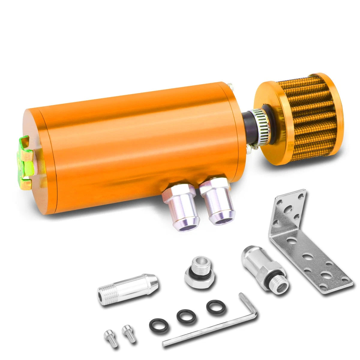 Aluminum Engine Oil Catch Tank 140ml + Filter for Universal Fit (1/2" & 5/8")