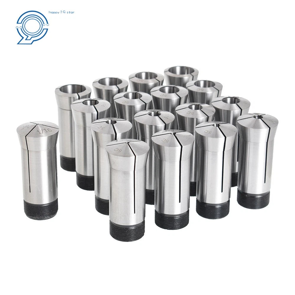 17-Pack 1-1/16" Round Collet Set for Precision Machining