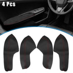 Set of 4 Door Armrest Covers for Honda Civic (2016–2020) Black Red Line