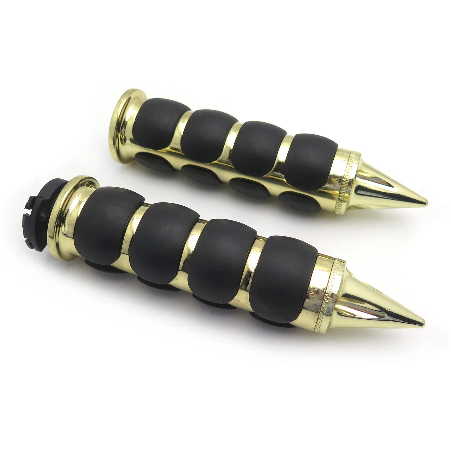 HTTMT Gold Billet Aluminum Rubber 7/8" Handlebar Grips for Honda CBR 600