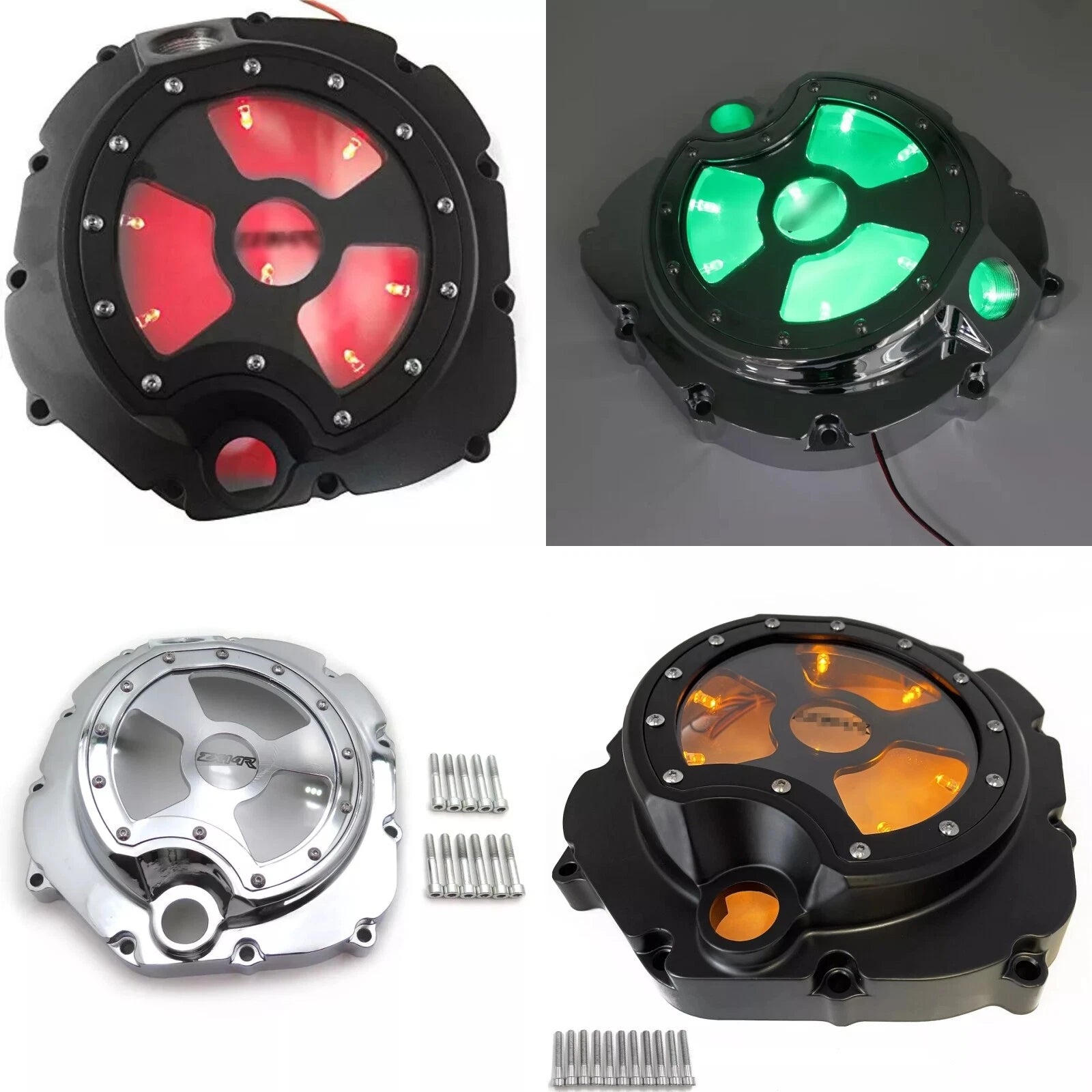Right Engine Clutch Cover w/ LED for Kawasaki Ninja ZX14 ZX14R ZX1400 (2006–2023)