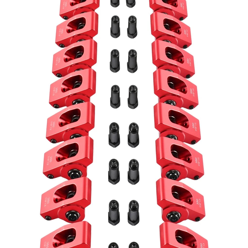 1.5 Ratio Red Aluminum Roller Rocker Arms for Small Block Chevy SBC 350 (1969–1995)