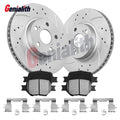 Set of 4 Front Drilled Slotted Rotors + Ceramic Brake Pads for Toyota Celica (2000–2005)