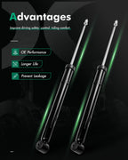 Rear Struts Shocks Set of 2 for VW Cabrio (1995–2002), Corrado (1990–1992), Golf (1985–1999), Jetta (1985–1999)