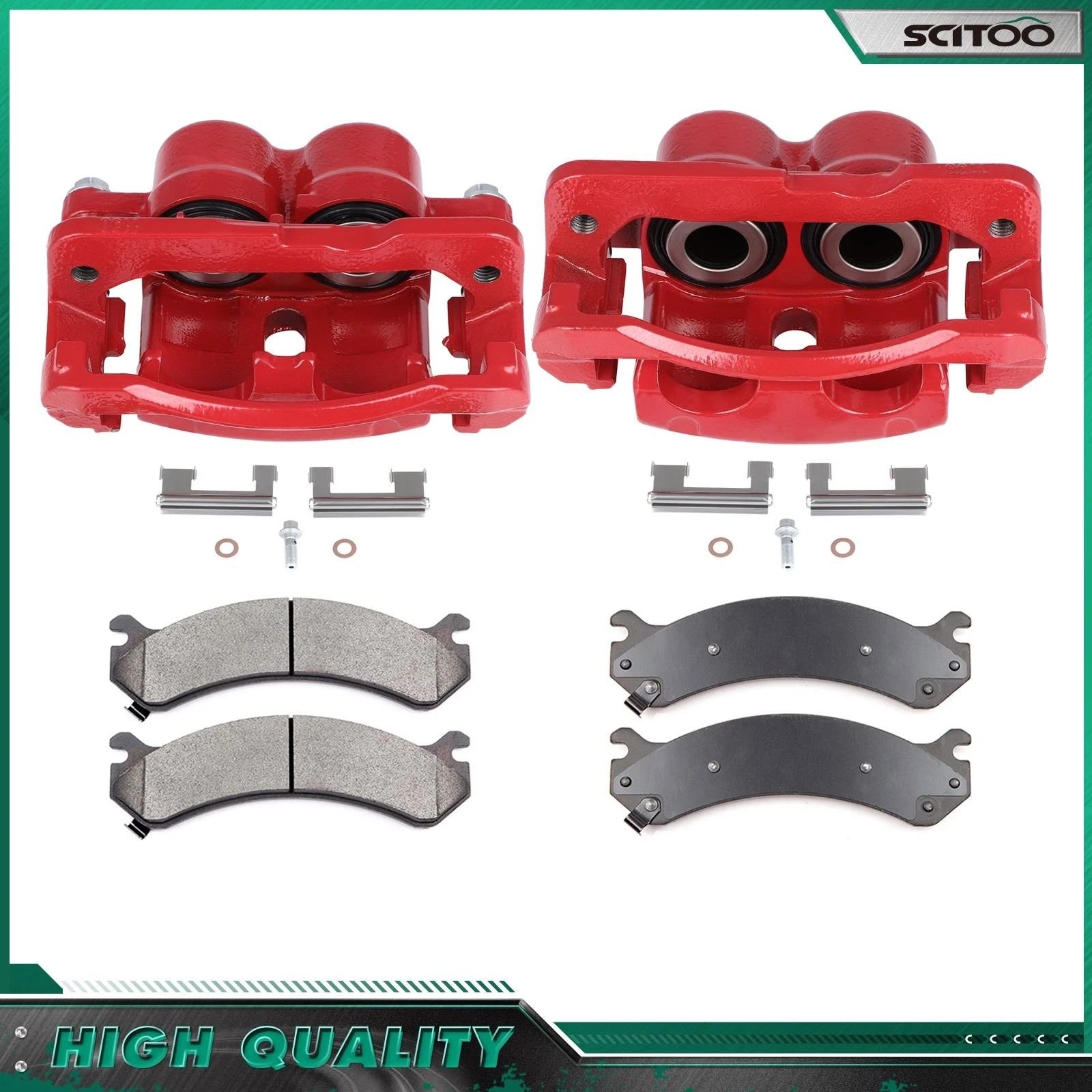 Front Brake Calipers with Ceramic Pads for Chevrolet Silverado 1500 GMC Sierra 2500 (2014–2023)
