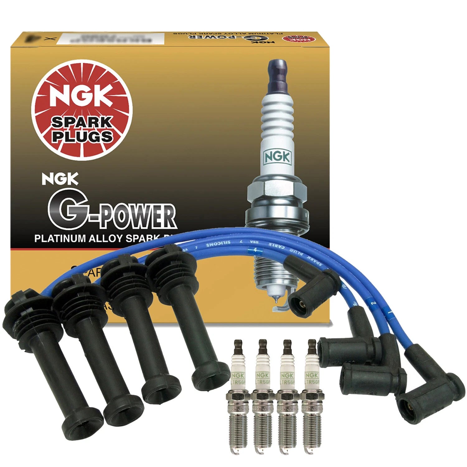Set of 4 NGK G-Power Platinum Spark Plugs for Ford Mercury 2.0 L4