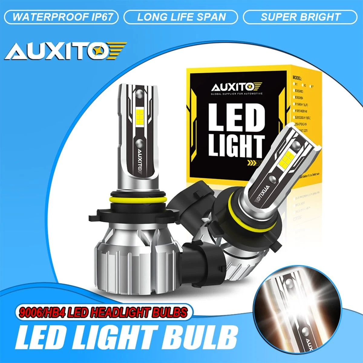 2X 9006 LED Headlight Fog Light Bulbs for Chevy Silverado 1500 2500HD (2003–2006)