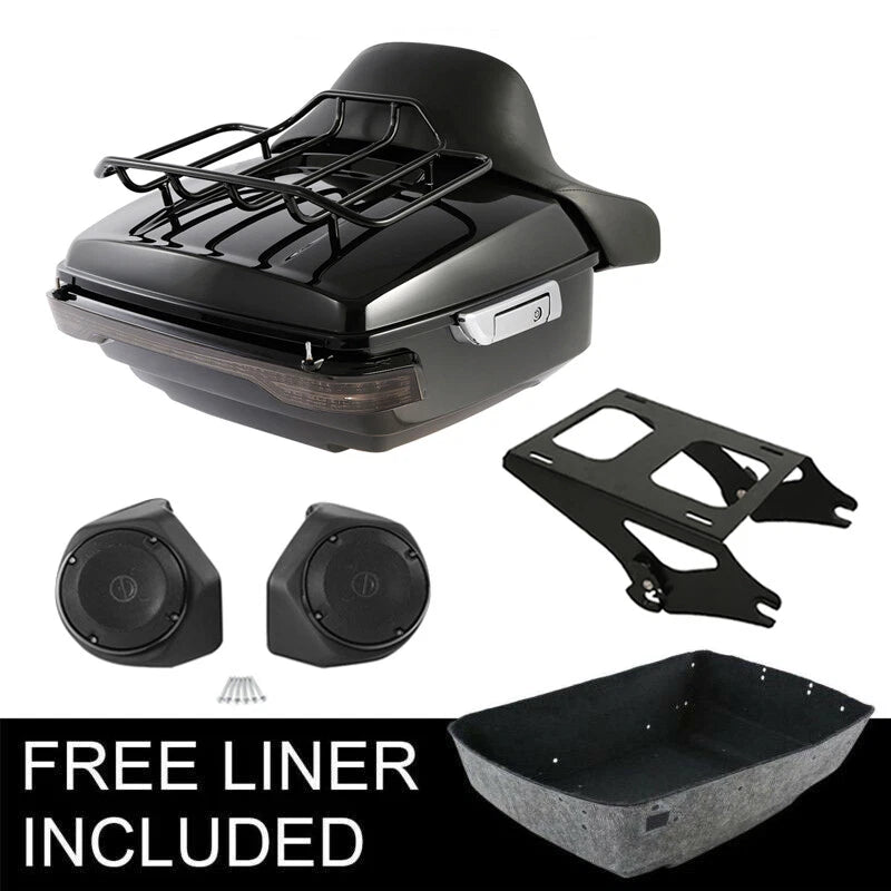 LED Trunk Pad Rack Speaker for Harley Touring Road Glide (2014–2026)