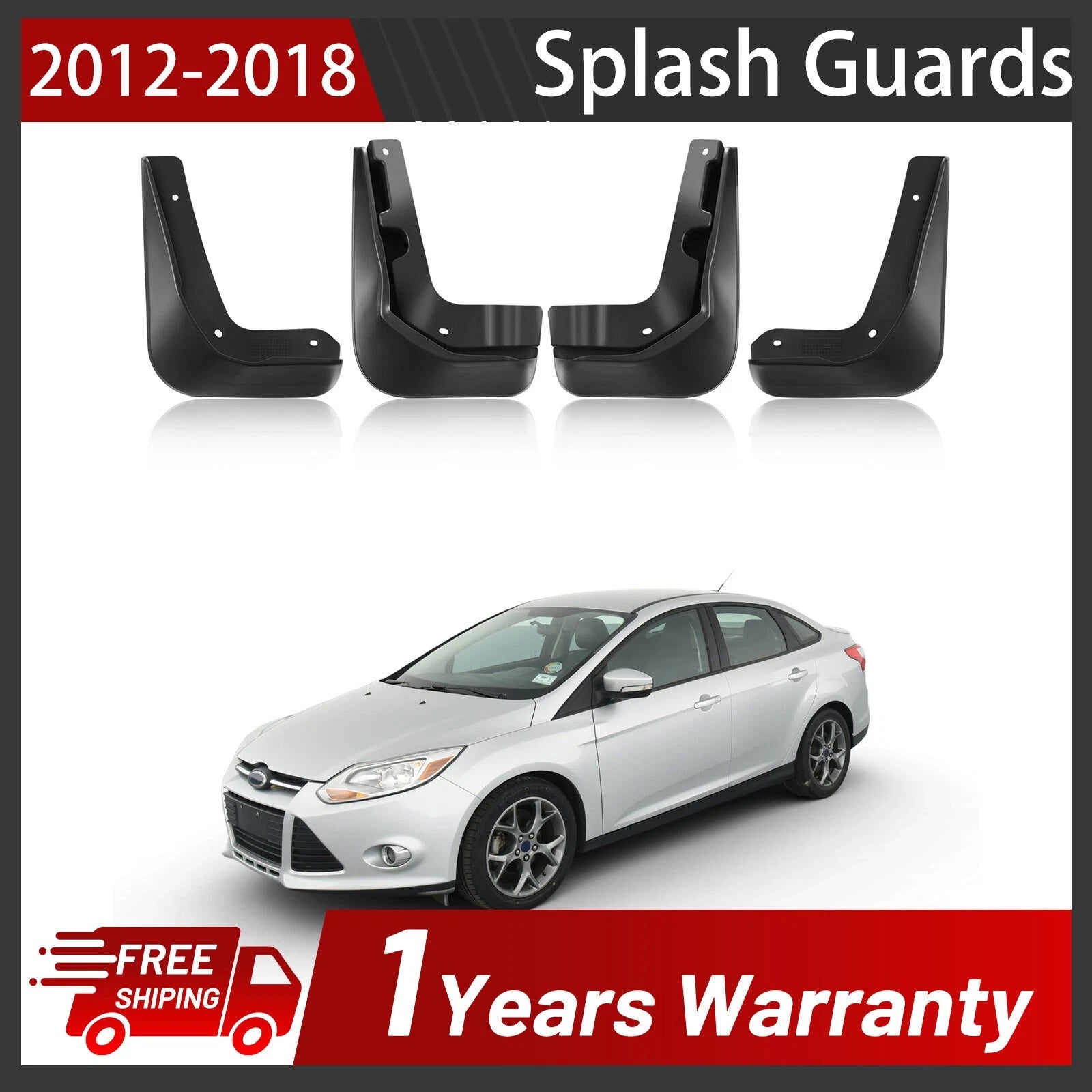 Mud Flaps Splash Guards for Ford Focus Sedan (2011–2018)