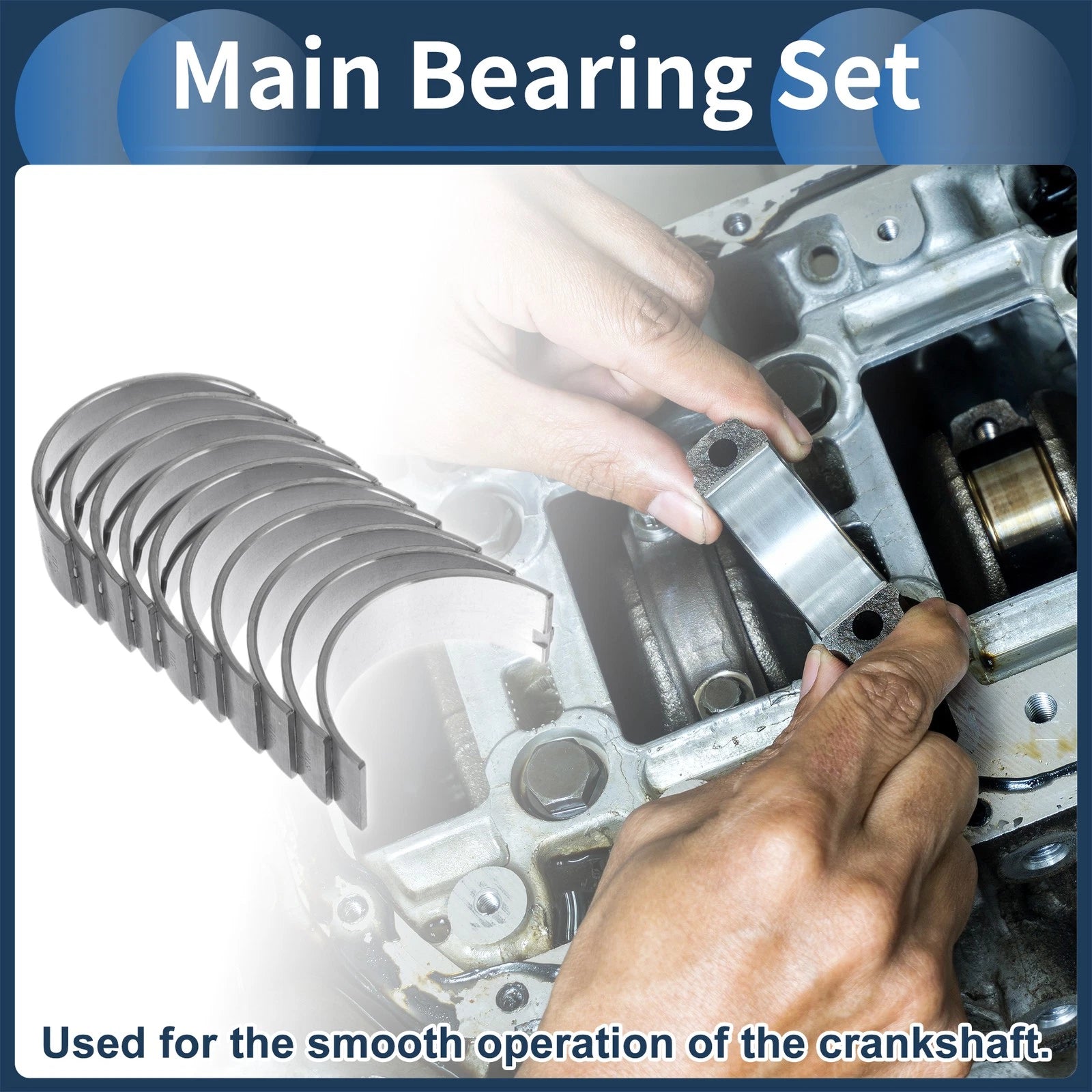 Main Bearing Set No.1170113010 for Toyota Starlet (1982–1984) 10 Pcs