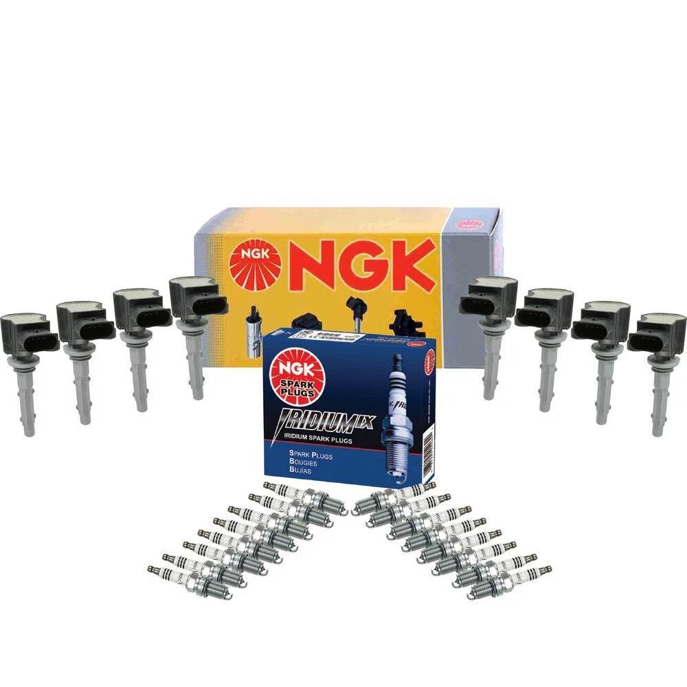 Set of 8 NGK COP Ignition Coils & 16 Iridium IX Spark Plugs for MB W219 CLS500 (2007–2010)