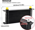 10 Row AN10 Universal Aluminum Transmission Oil Cooler & Filter Adapter Kit