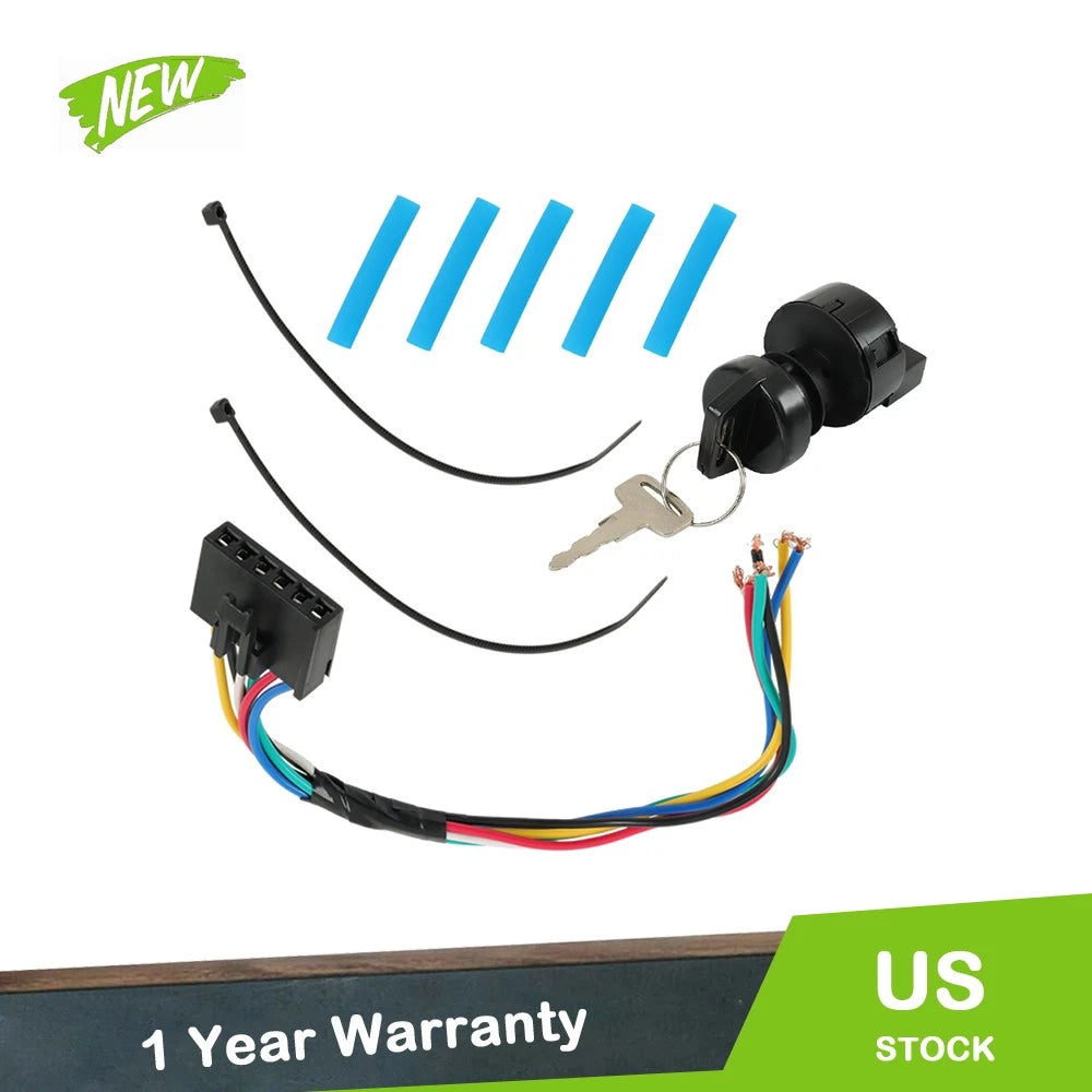Ignition Key Switch 3 Pos 6 Pin Harness Kit for Polaris ATV (2878509, 4012165)