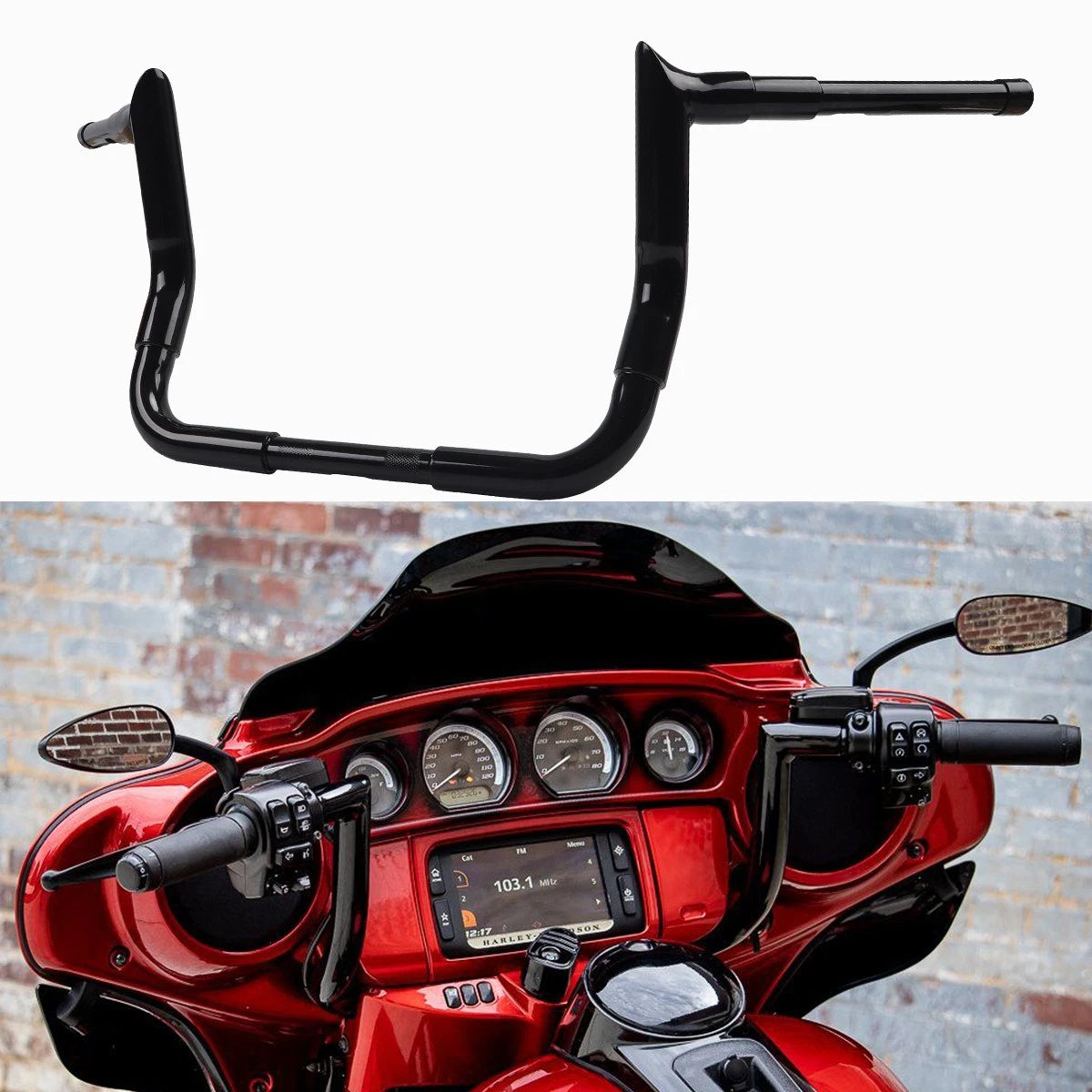 14" Meat Hook Ape Hanger Handlebar for Harley Street Electra Glide