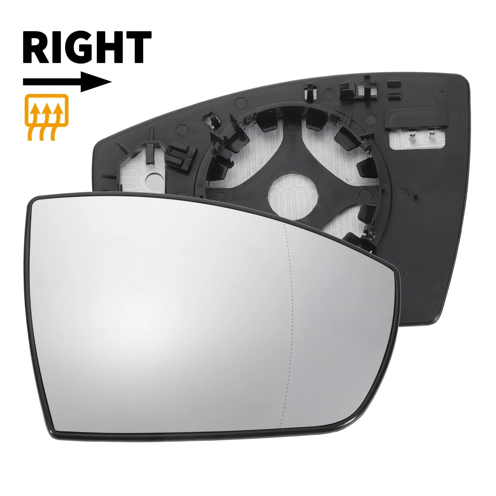 Right Side Heated White Mirror Glass for Ford Kuga (2012–2019) 639664013066