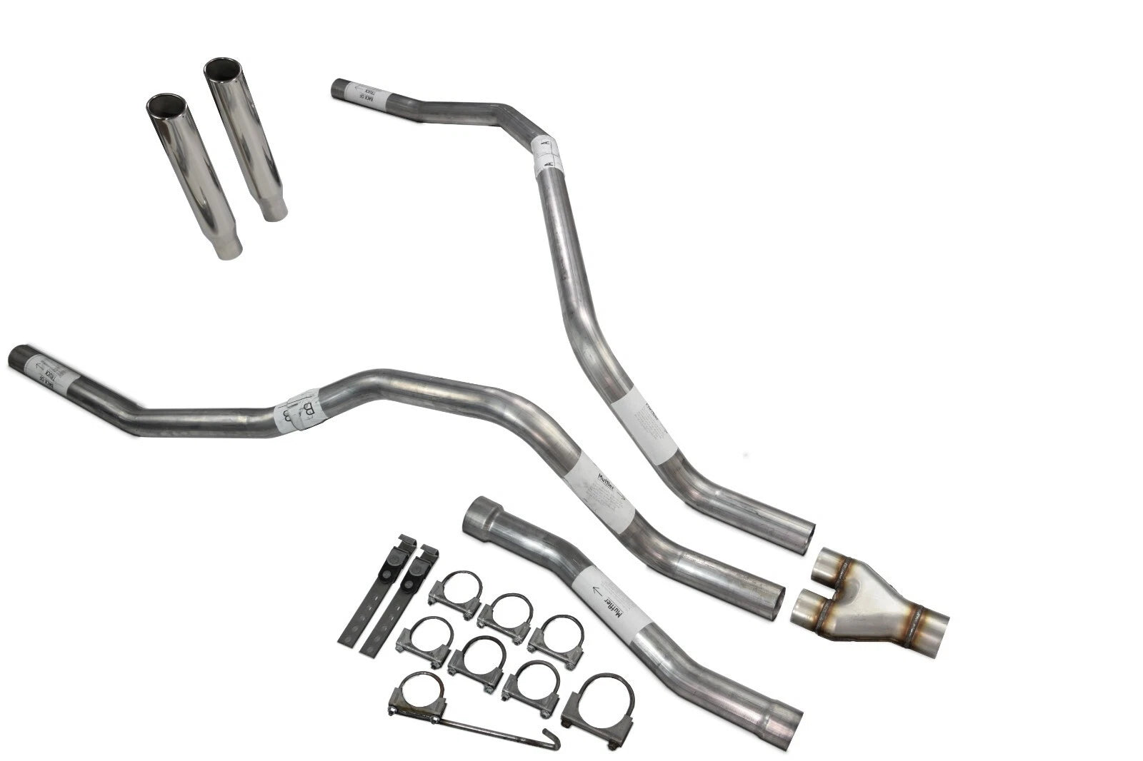 Dual Exhaust Y Pipe for Nissan Titan (2004–2006) 2.5 Inch Rolled Edge Tip