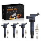 Ignition Coil Pack & Iridium Spark Plug Set of 4 for Hyundai Equus, Kia Optima