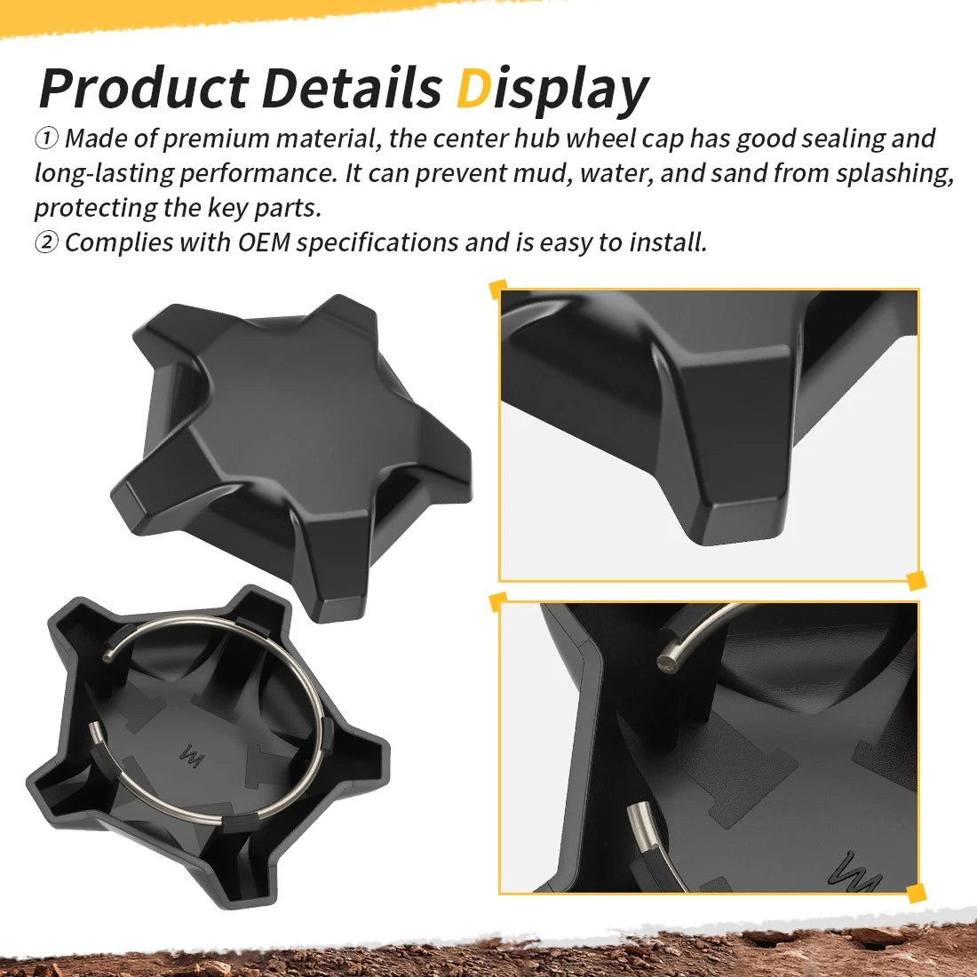 2X Black 5 Lug Rim Wheel Caps 1523842-744 for Polaris RZR Pro R 2022–2024
