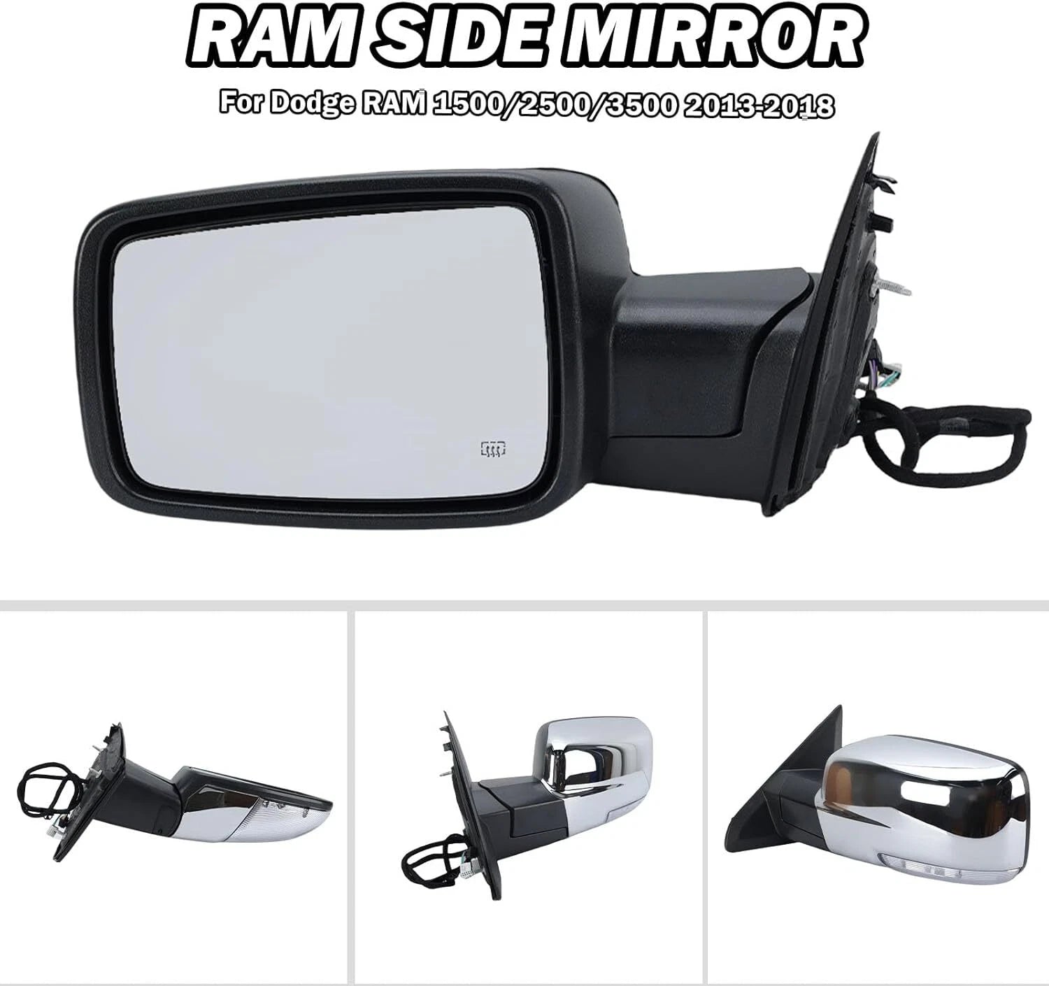 Power Folding Left Side Mirror Cover w/ Signal for Ram 1500 (2013–2019)