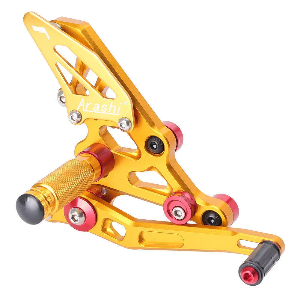 CNC Aluminum Adjustable Rearset Footpegs  Gold for Yamaha MT-07 (2014-2017)