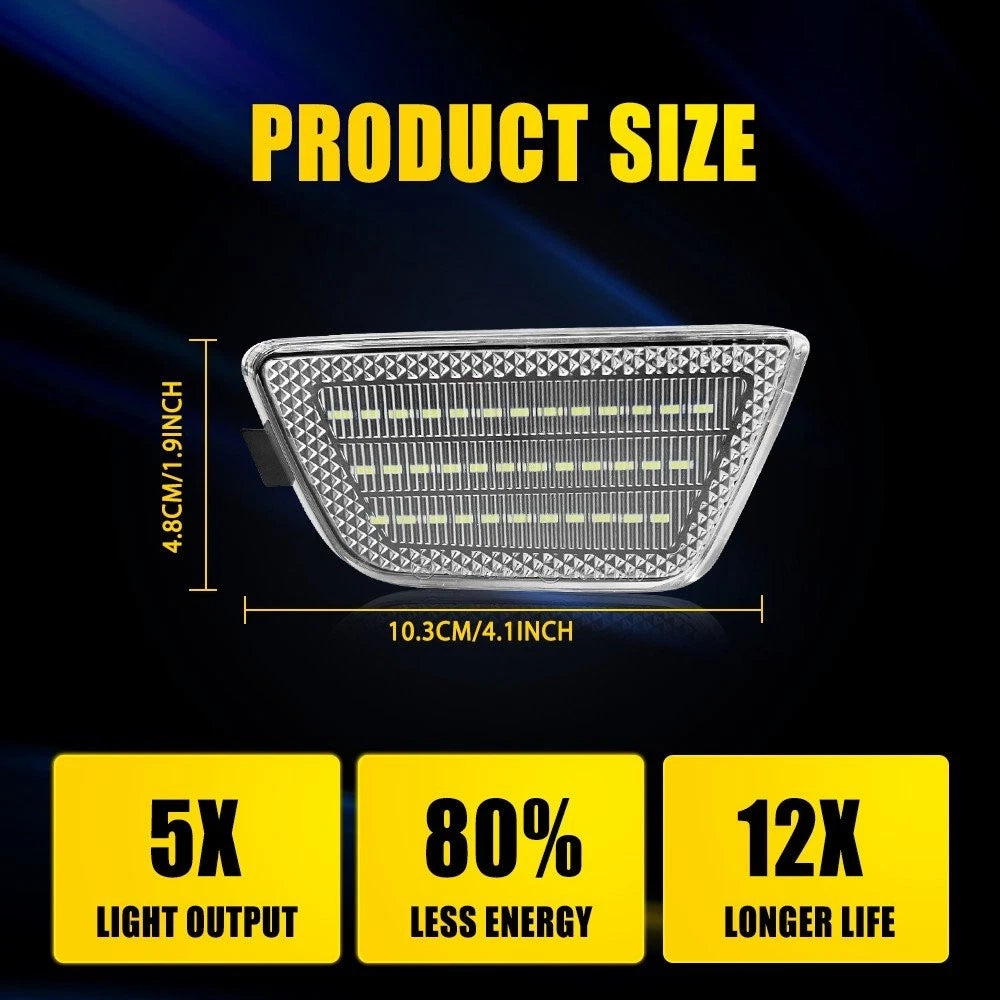 Clear Lens White LED Front Bumper Side Marker Lights for Chevy Cruze (2011–2015)