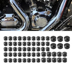 62X Black Engine Bolt Caps for Harley Touring Road King Street Glide (2017-24)