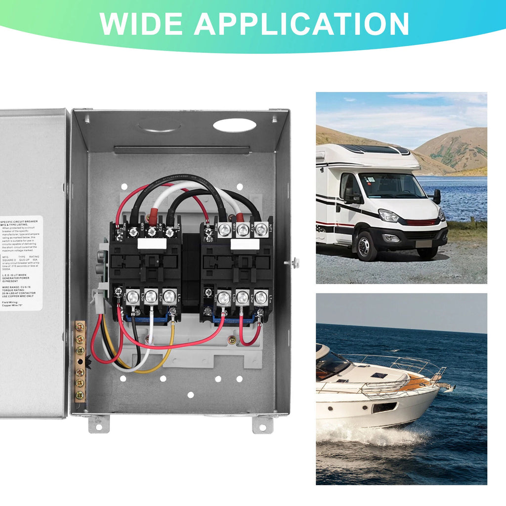 Automatic Transfer Relay Switch for RV Speedboats PD52 (Rated 240 VAC 50A)