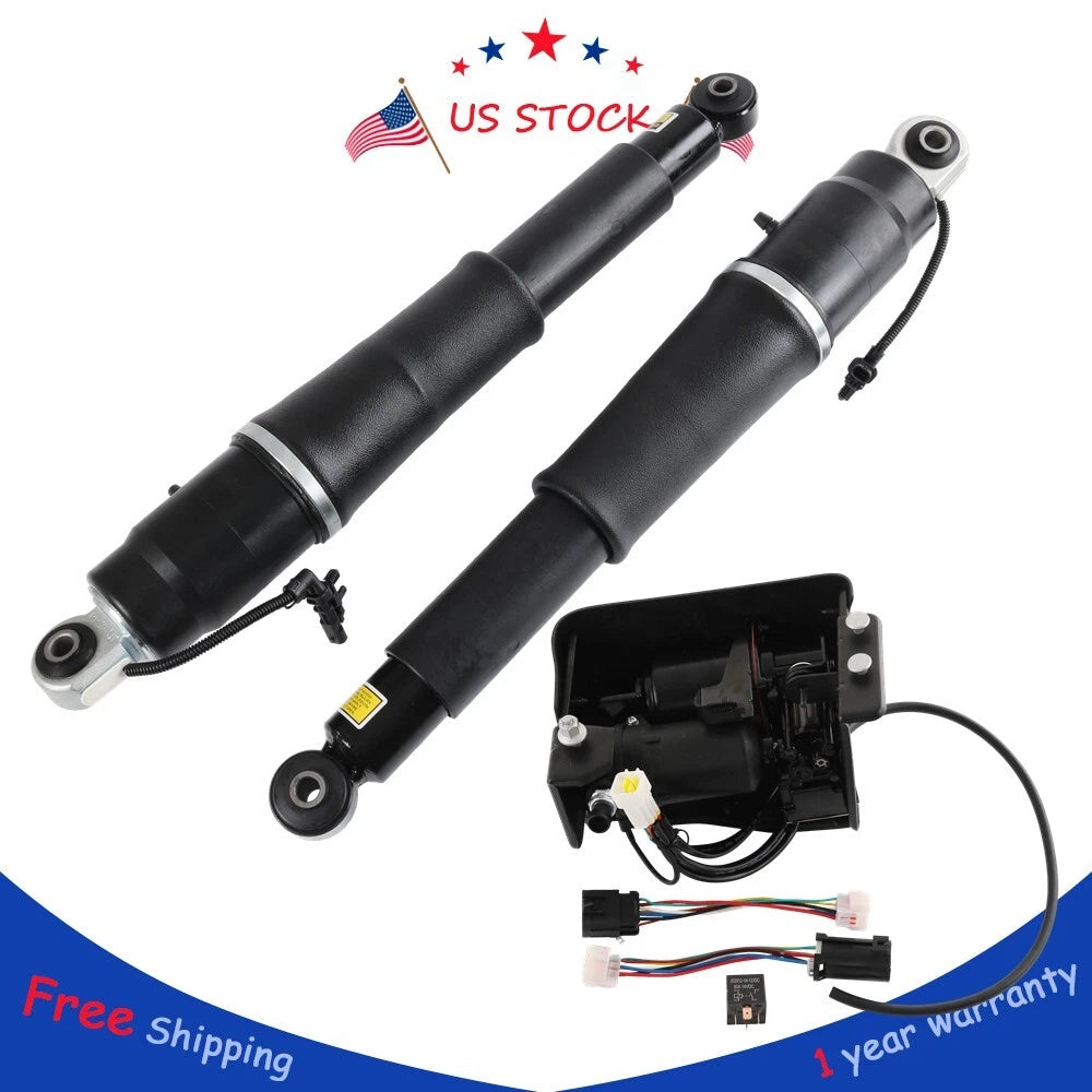 Rear Air Shock Struts + Compressor Pump for Chevy Tahoe GMC Yukon (2015–2019)