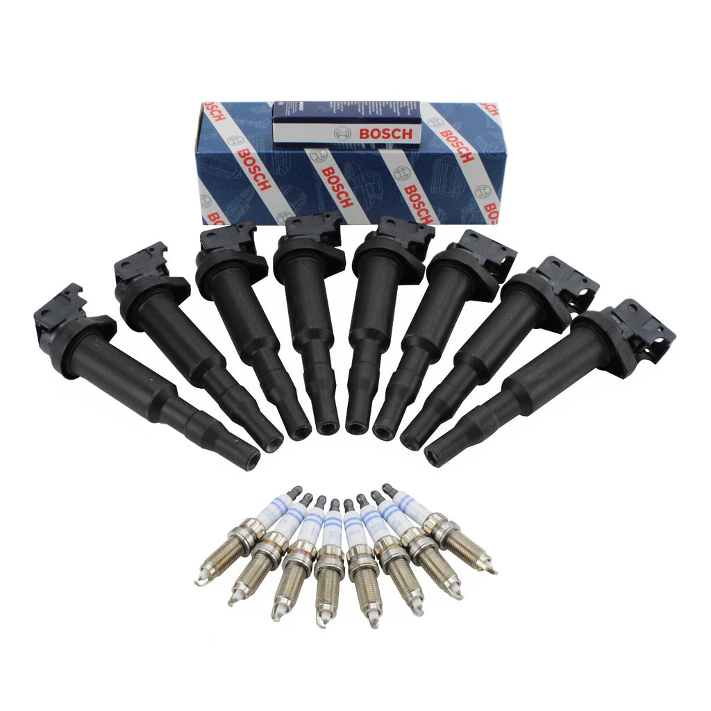 Set of 8 Ignition Coils & Double Platinum Spark Plugs for BMW 4.4 V8 N63 S63