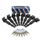 Set of 8 Ignition Coils & Double Platinum Spark Plugs for BMW 4.4 V8 N63 S63