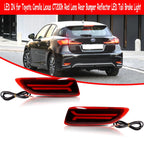 Red LED Rear Reflector Brake Signal Lights for Toyota Corolla Lexus CT200h (2011–2013)