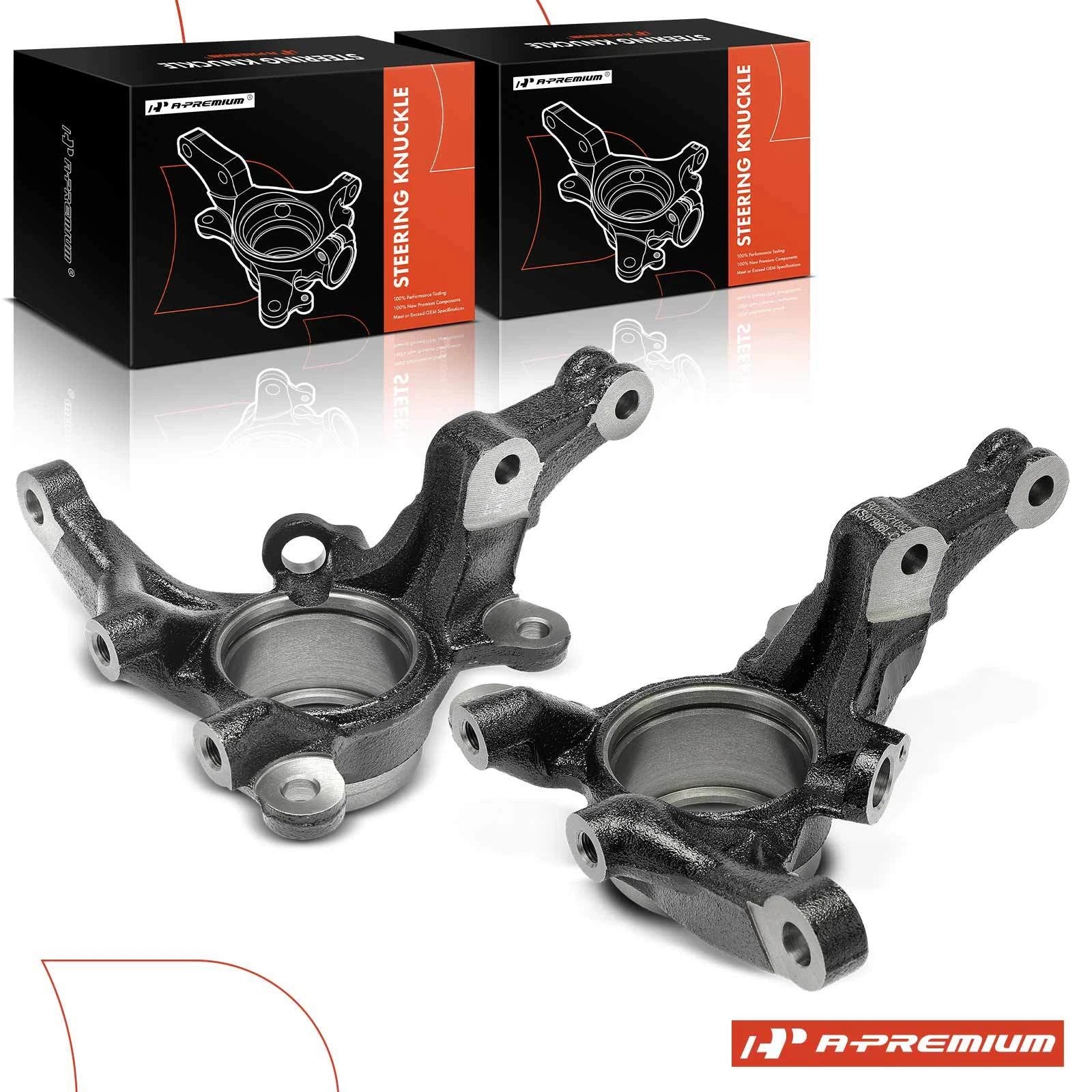 Pair Front Steering Knuckles for Hyundai Accent (2006–2011) Kia Rio (2006–2009)