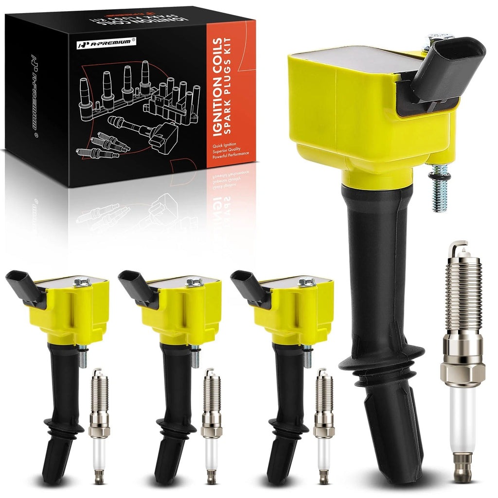 Set of 4 Ignition Coils & 4 Iridium Spark Plugs for Chevy Equinox (2005–2020)