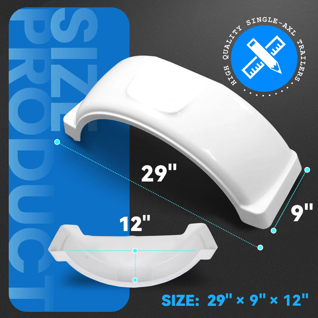 Set of 2 Trailer Fenders for 13" Wheels (Boat)