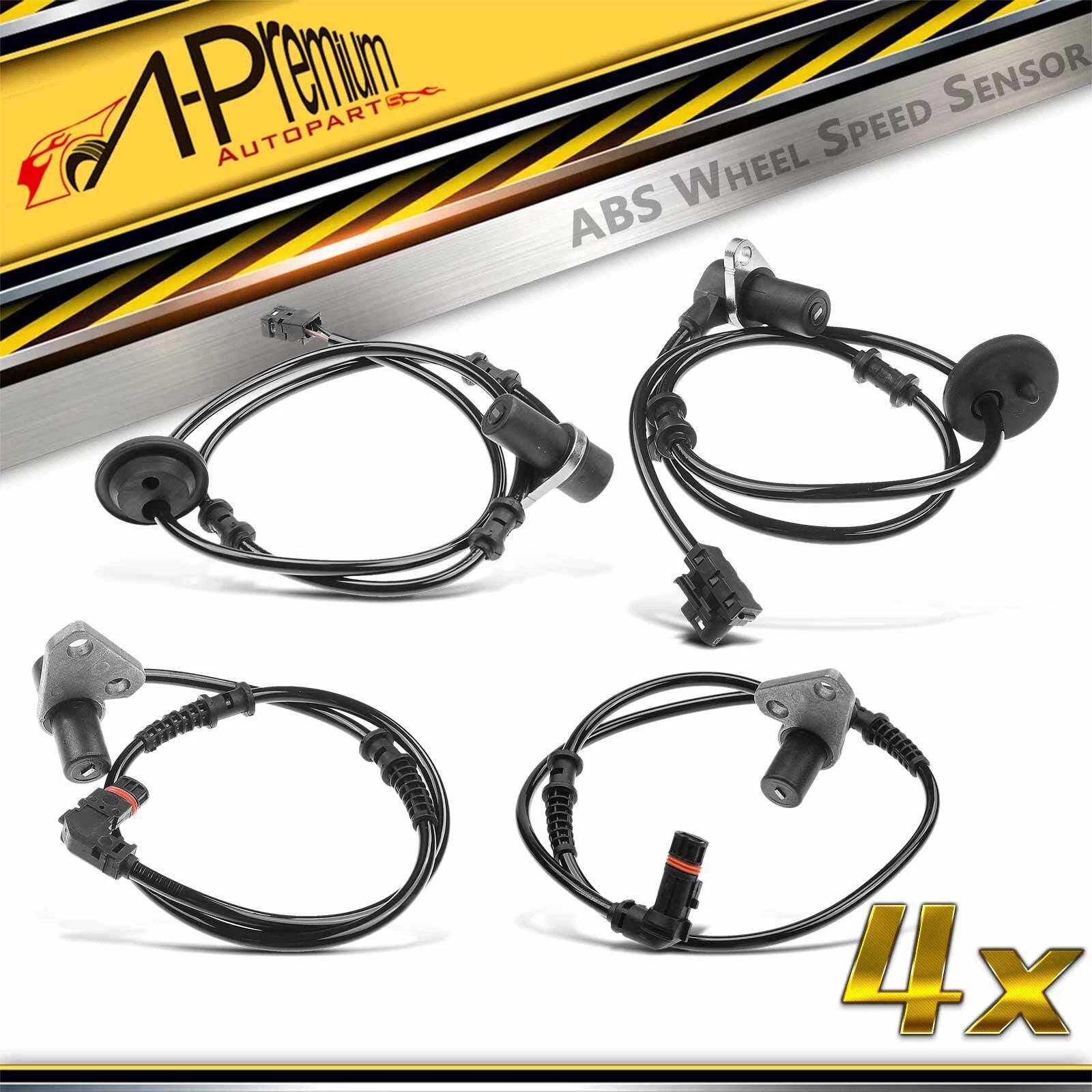 Set of 4 ABS Wheel Speed Sensors for Mercedes-Benz E300 (1996–1999)