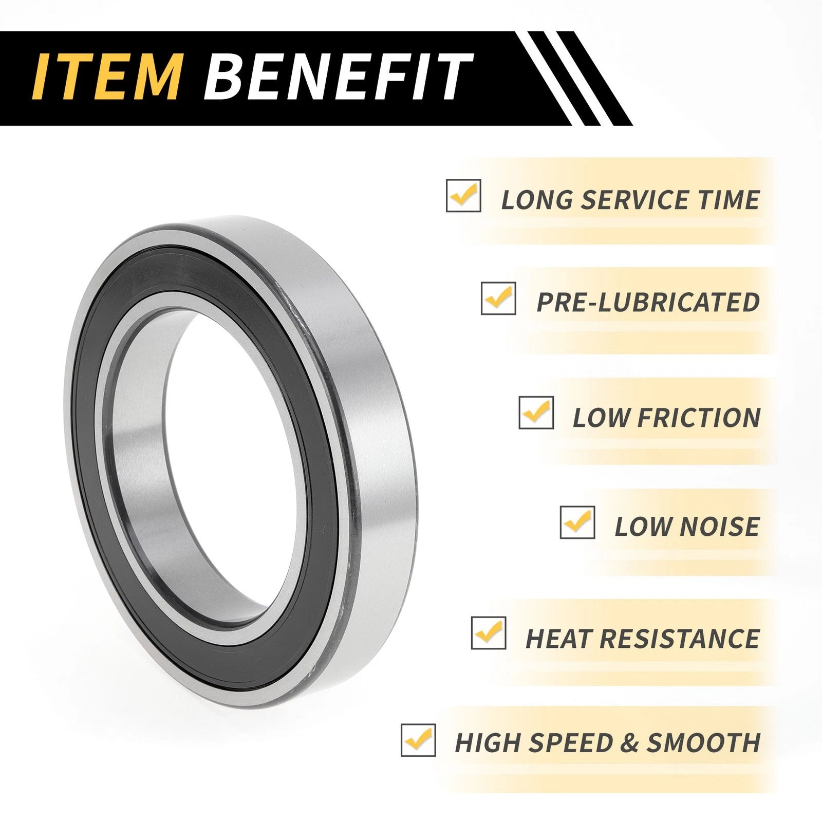 Deep Groove Ball Bearing 6018DDU for Scooter Skateboard (90x140x24mm)
