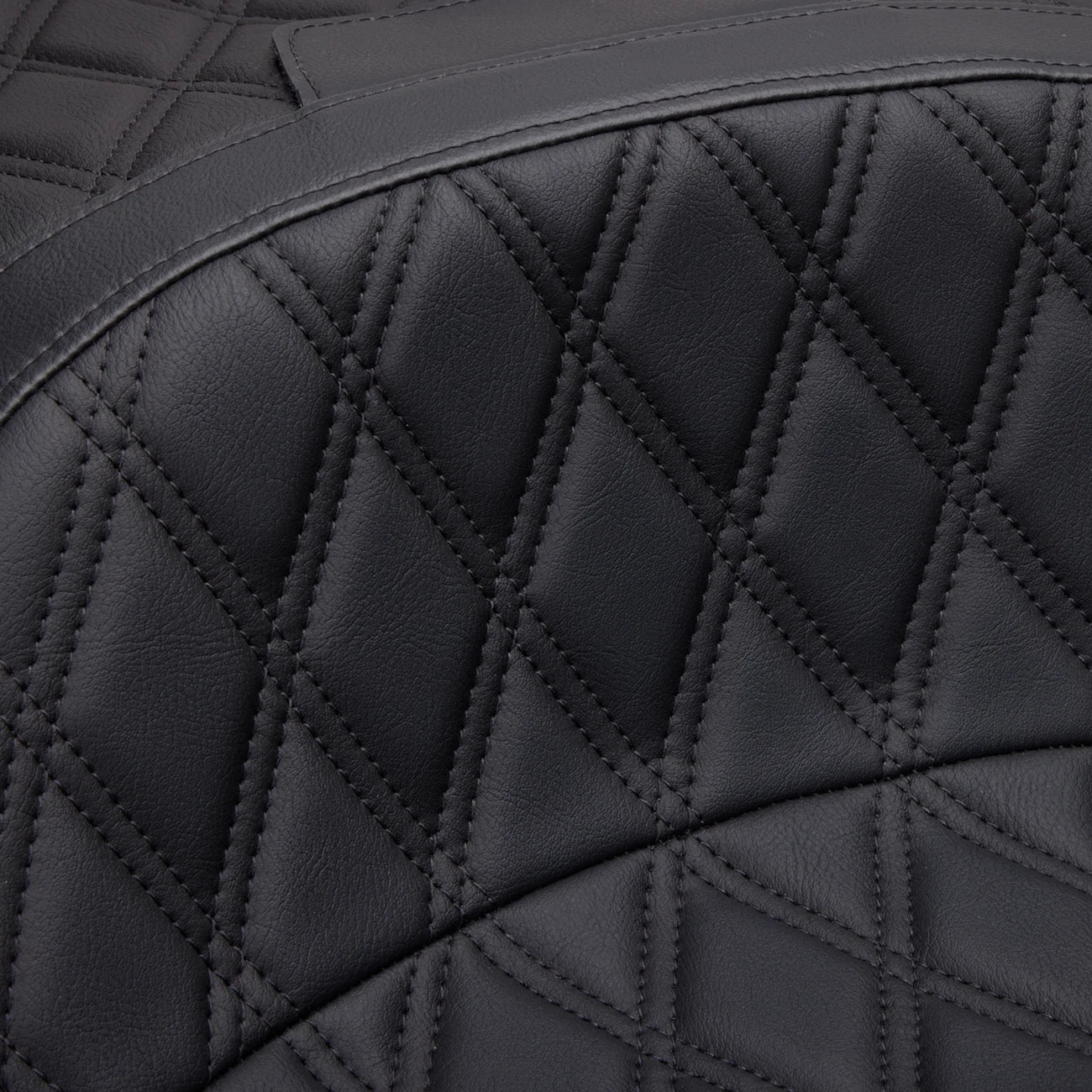 Freedom Seat for Harley FLH (Drag Specialties) - Vinyl, Double Diamond Black Stitch