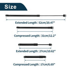 Hood & Tailgate Lift Supports 2 x Gas Springs for Dodge Intrepid (1993-1997)