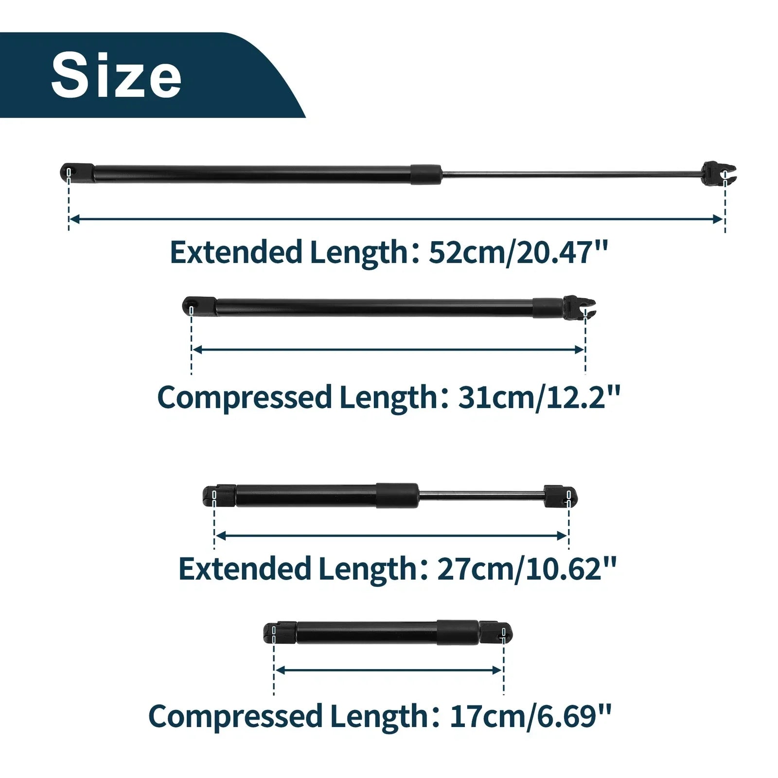 Hood & Tailgate Lift Supports 2 x Gas Springs for Dodge Intrepid (1993-1997)