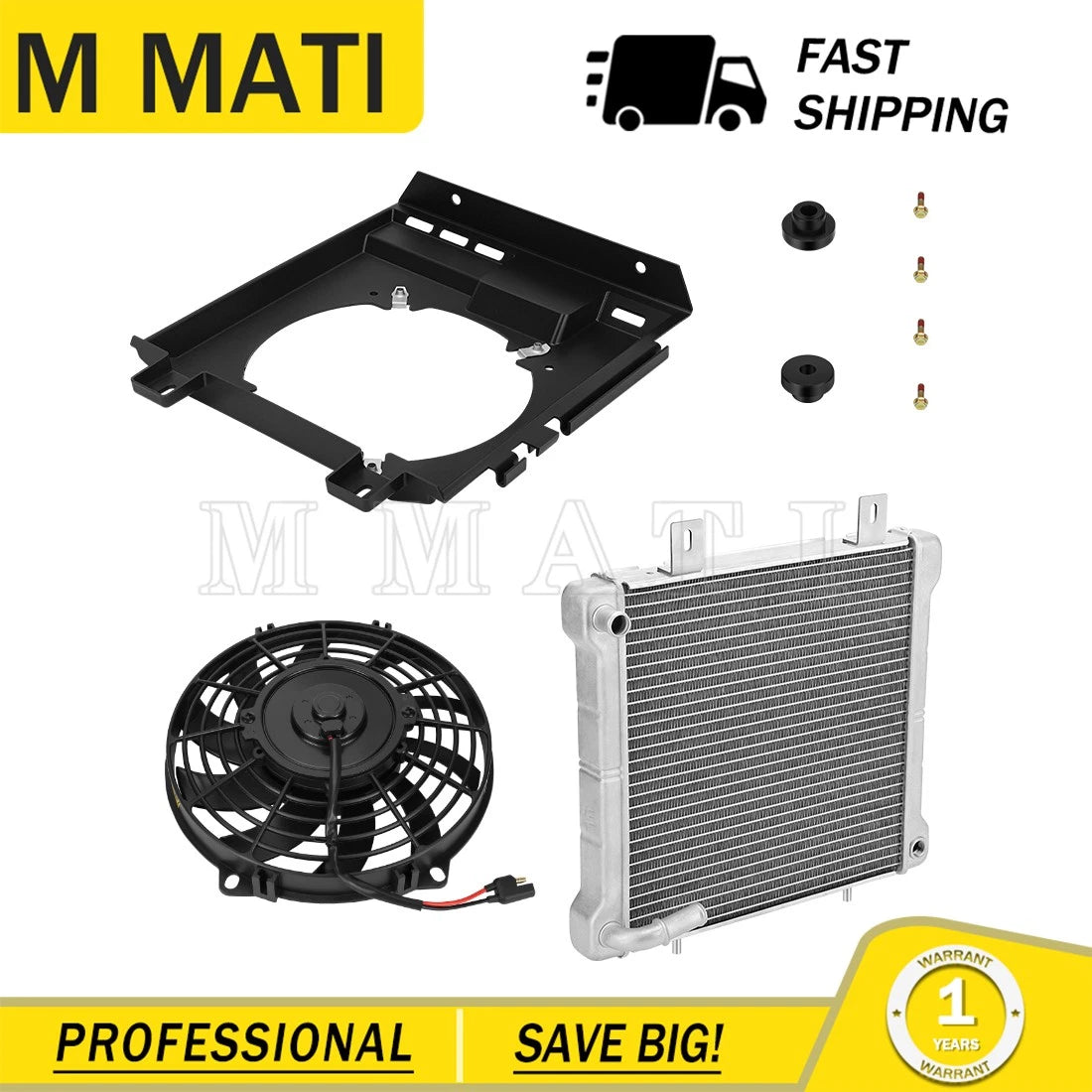 Aluminum Radiator Cooling Fan Shroud Kit for Polaris Sportsman 400 500 (2000–2004)