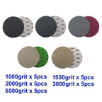 Set of 25 Waterproof Sandpaper 1000 1500 2000 3000 5000 Grit 125mm