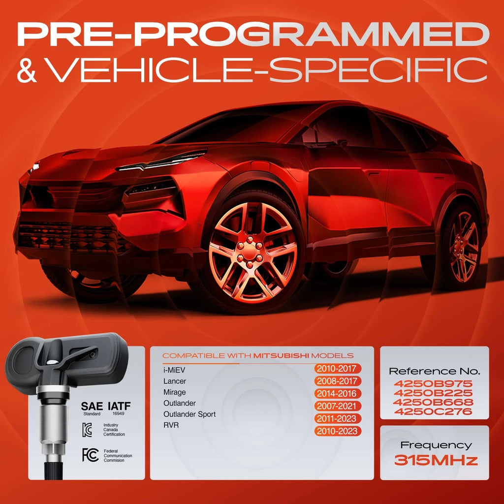 Set of 4 TPMS Tire Pressure Monitoring Sensors for Mitsubishi Mirage